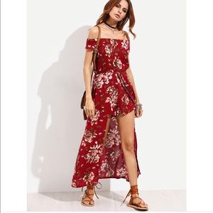 Off the shoulder floral romper